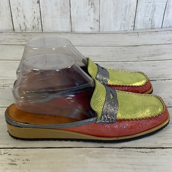 Sesto Meucci Multi Color Leather "Glitter" Mules - Picture 3 of 13